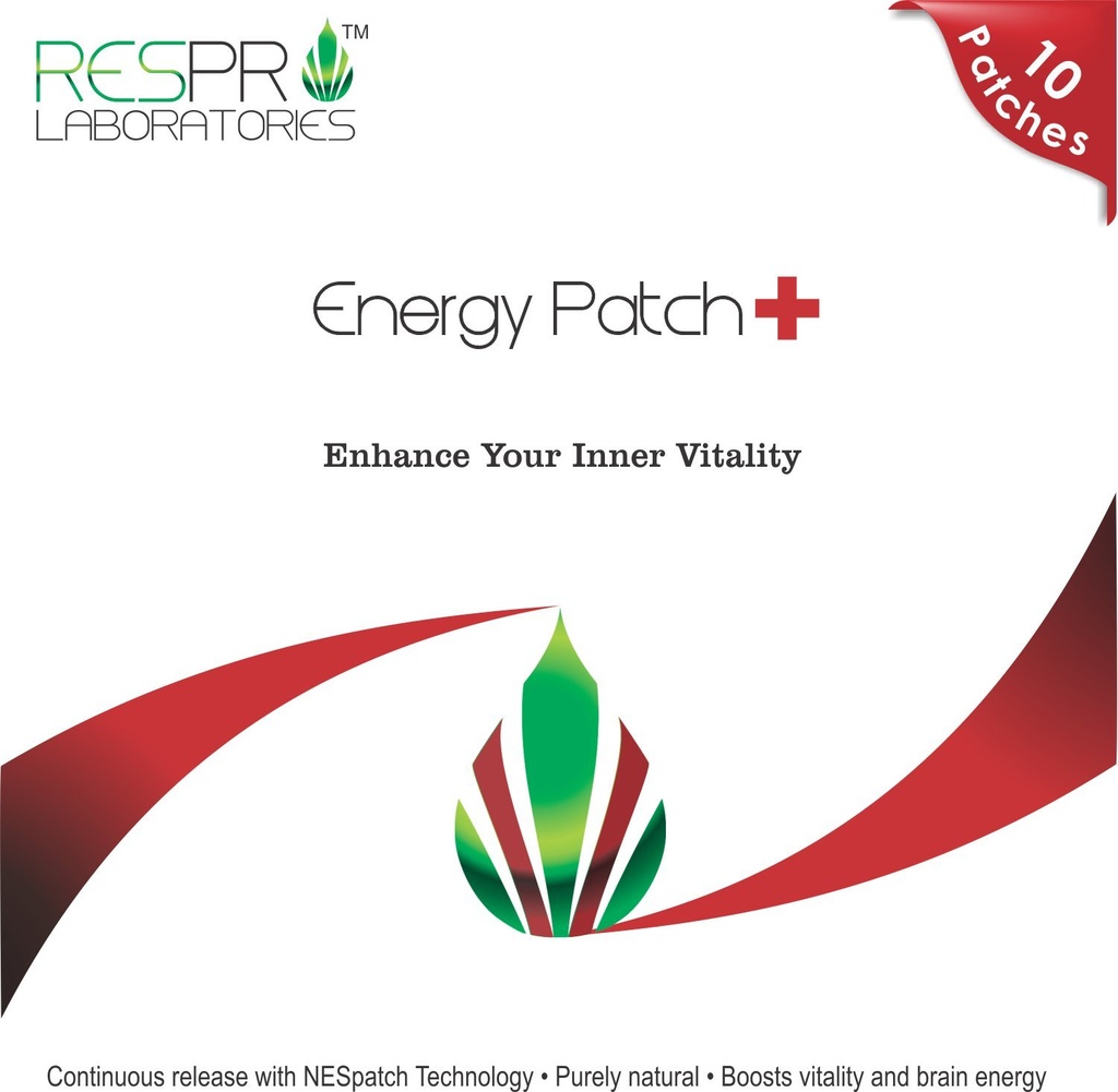 Respro Labs Natural Guarana und CoQ10 Energy Patch Plus, kontinuierliche Veröffentlichung, 10 Patches