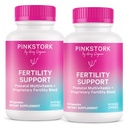 Pink Stork Fertility Ergänzungen für Frauen - Pränatal Multivitamin mit Ovulation, Konzeption, & Hormon Balance Unterstützung - 17 Vitamine & Inositol, Ashwagandha, & Vitex - 120 Kapseln
