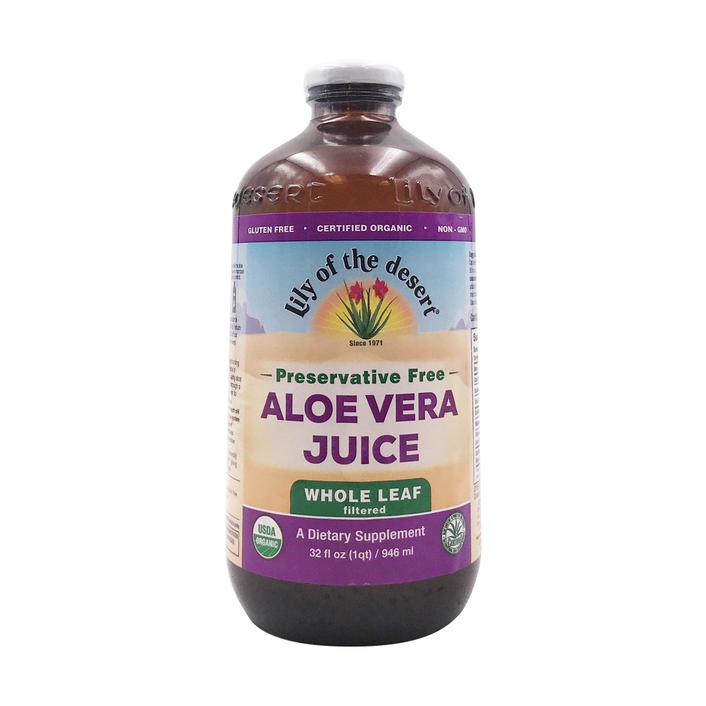 LILY OF THE DESERT Organic Aloe Vera Complete Leaf Preservative Free, 32 FZ