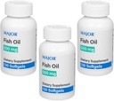 MAJOR Huile de poisson 500mg Softgels - Supplément d'huile de poisson Oméga-3 - Supplément alimentaire - 130 Compte (3 Pack)