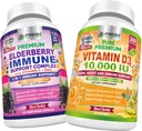 FRESH HEALTHCARE Elderberry Immune Support et vitamine D3 10,000 UI - Bundle