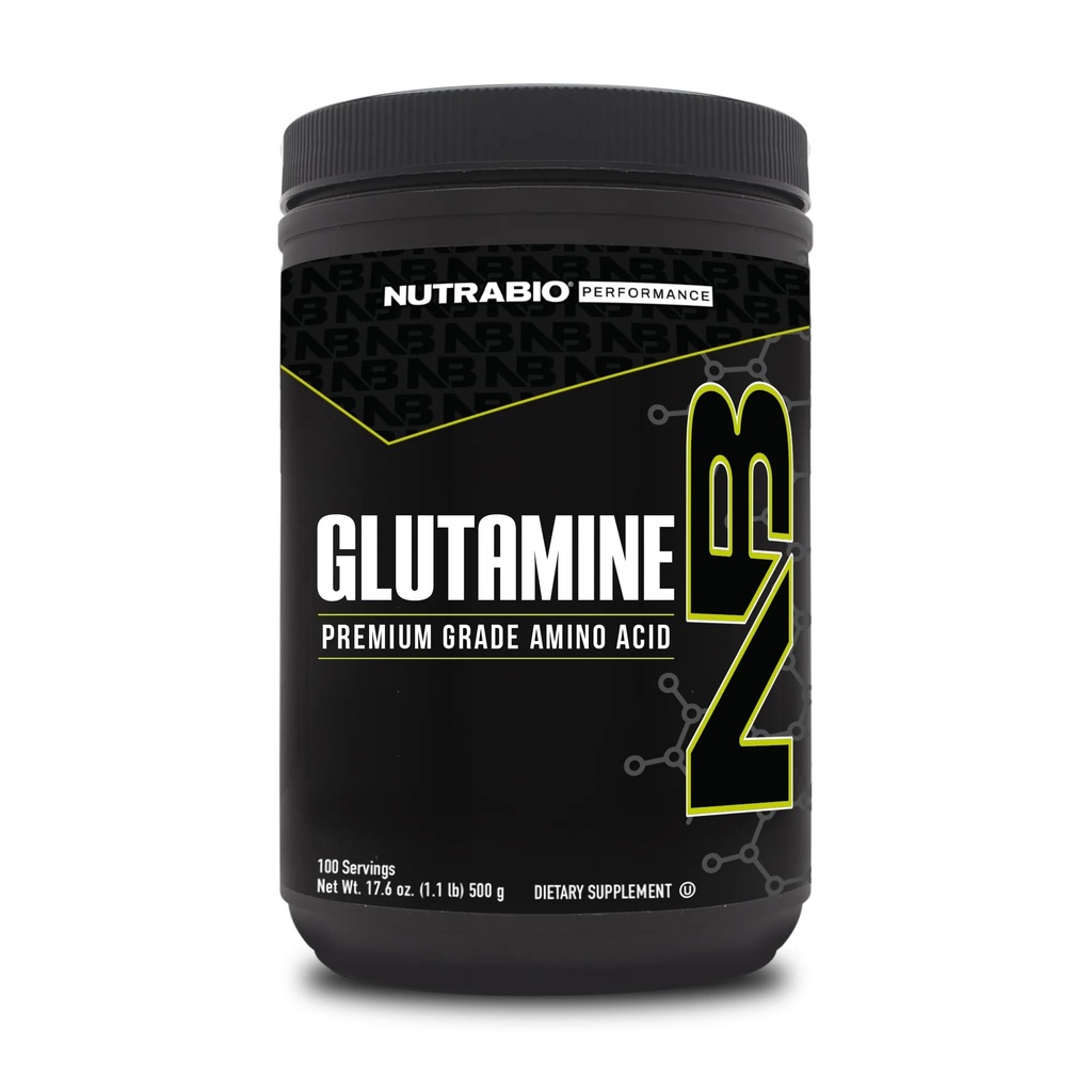 NutraBio Pure L-Glutamine Poudre, 100 portions L-Glutamine Supplément, Amino Acid, Pure Grade, Glutamina, Absolument aucun additif, remplissage ou excipients, supplément de récupération musculaire - (500 grammes)