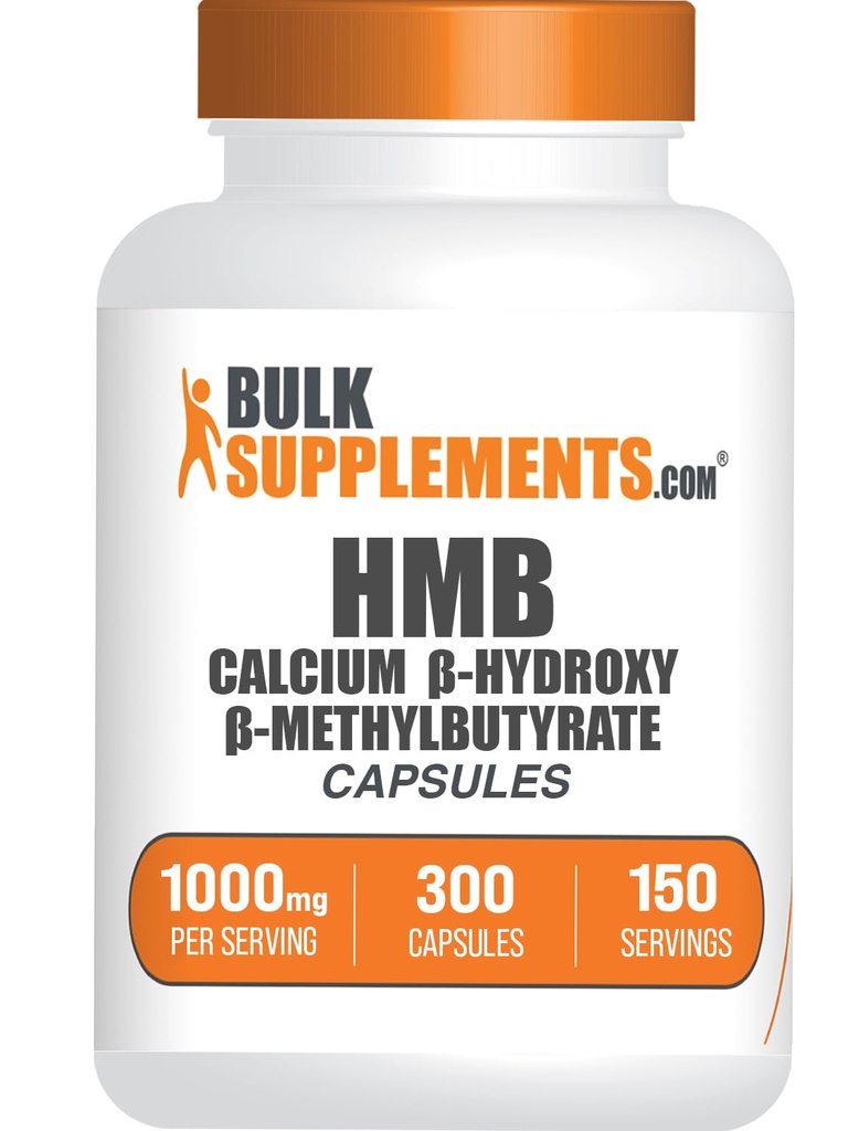 BulkSupplements.com HMB Kapseln - als Calcium HMB Supplement, Beta-Hydroxy Beta-Methylbutyrat - Glutenfrei, 2 Kapseln pro Servierung (1000mg), 300 Zähler (Pack von 1)