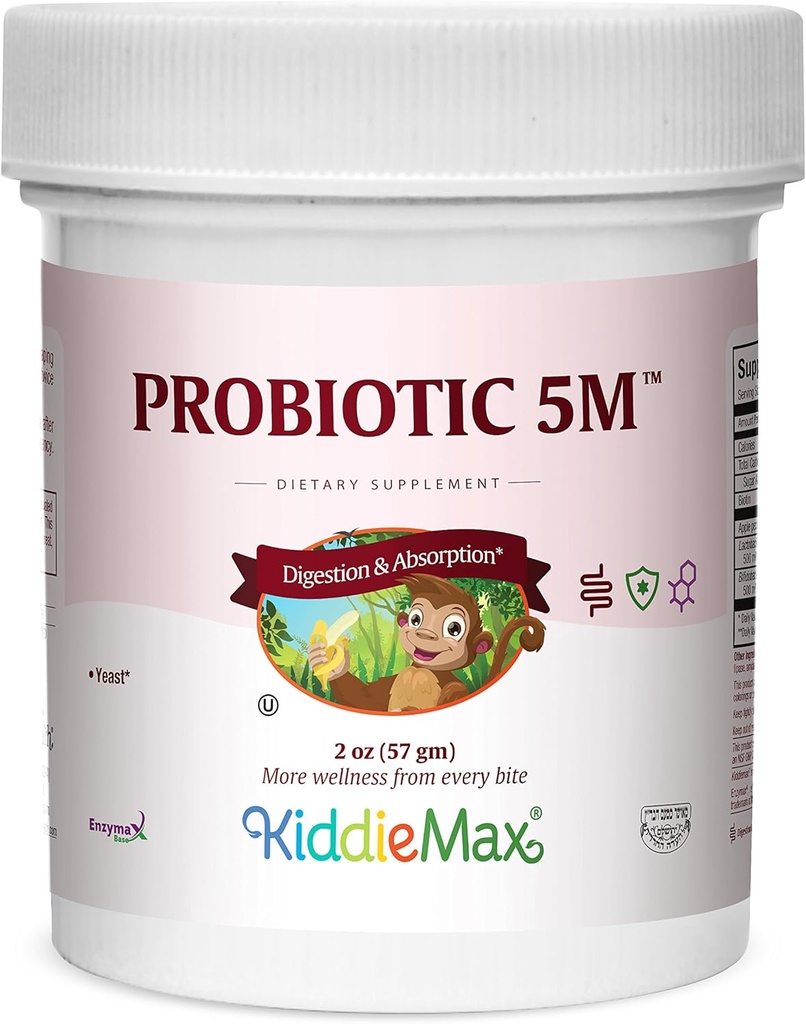 Maxi Health KiddieMax Probiotique 5M - Acidophilus - Flore saine et digestive - 2 Poudre d'Once - Kosher