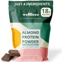 Poudre de protéines d'amande bienfaisante (chocolat) - 18 grammes de protéines végétales pures et saines pour les femmes et les hommes - Poudre de protéines parfaite sans gluten, sans soja et lisse pour la nourriture sportive