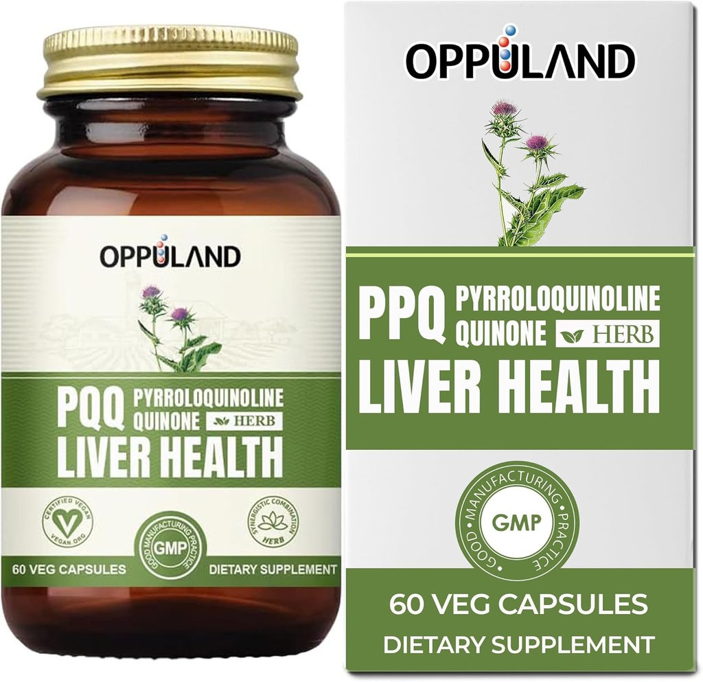 PQQ + Kräuter Leberstützen-PQQ Leber Ergänzung-Pyrrolochinolin Quinone mit Milchdistelextrakt für Lebergesundheit-60 Veg Kapseln