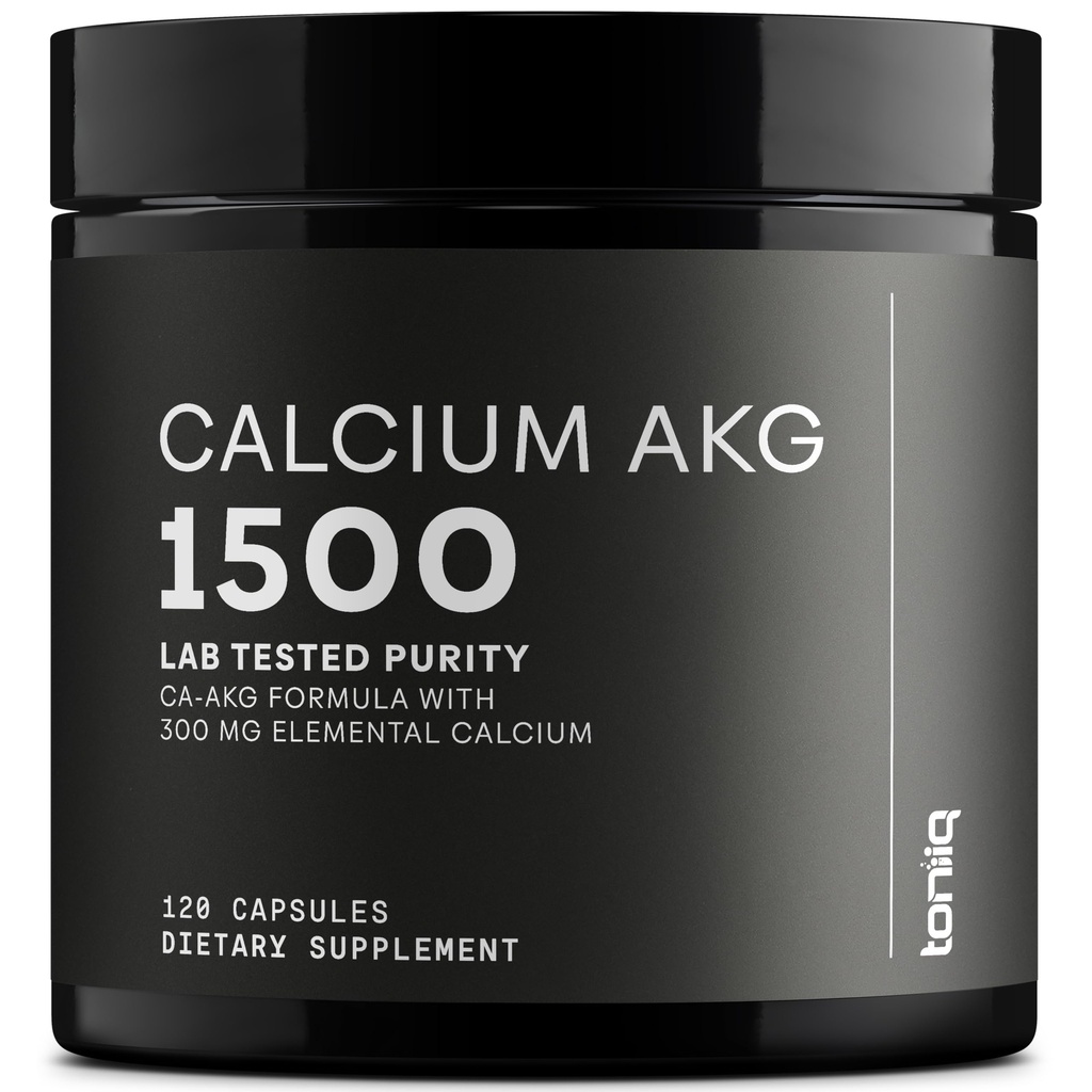 Toniiq 1500mg Ultra High Purity Ca AKG Supplement - 99%+ Hochgereinigtes und biologisch verfügbares Kalzium Alpha-Ketoglutarat - Kalzium AKG Langlebigkeitsergänzung - 120 Ca-AKG Vegetarische Kapseln