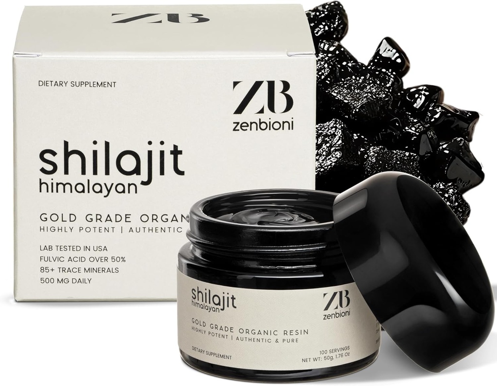 Pure Himalayan Shilajit Resin - 50g Organic Shilajit für Männer & Frauen mit Fulvic Acid & 85+ Trace Minerals for Energy, Strength & Immunity - Lab Getestet für Reinheit & Potenz - 100 Portionen