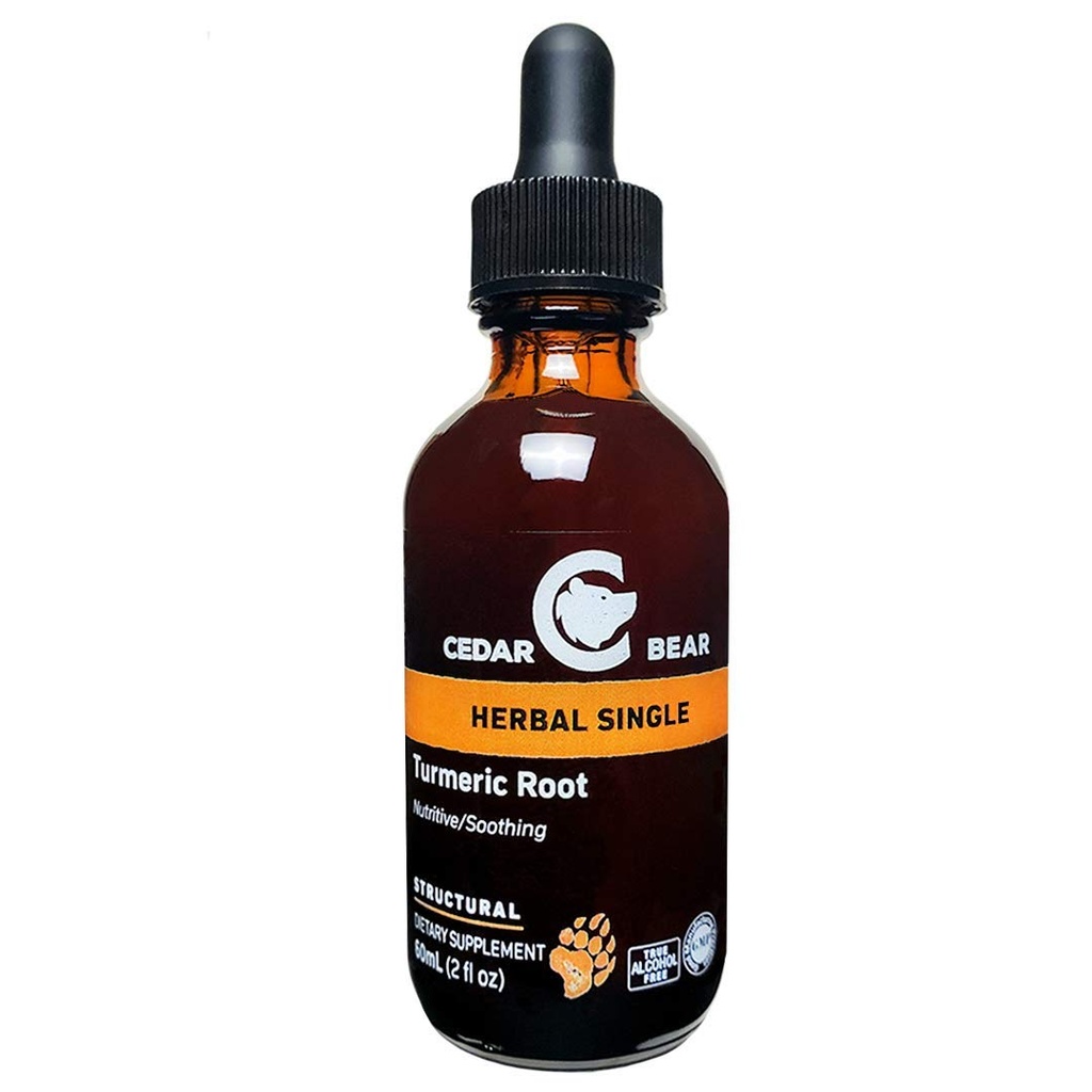 La racine curcuma (Curcuma Longa) de l'ours cèdre est un supplément à base de plantes liquide qui favorise l'activité cellulaire saine et stimule la fonction immunitaire 2 Fl Oz