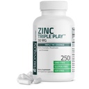 Bronson Zinc Triple Play 30mg Dreifache Abdeckung Immununterstützung mit Zink-Azetat, Picolinat & Orotat - Immune, Antioxidans & Haut Gesundheitsunterstützung - 250 Vegetarische Kapseln