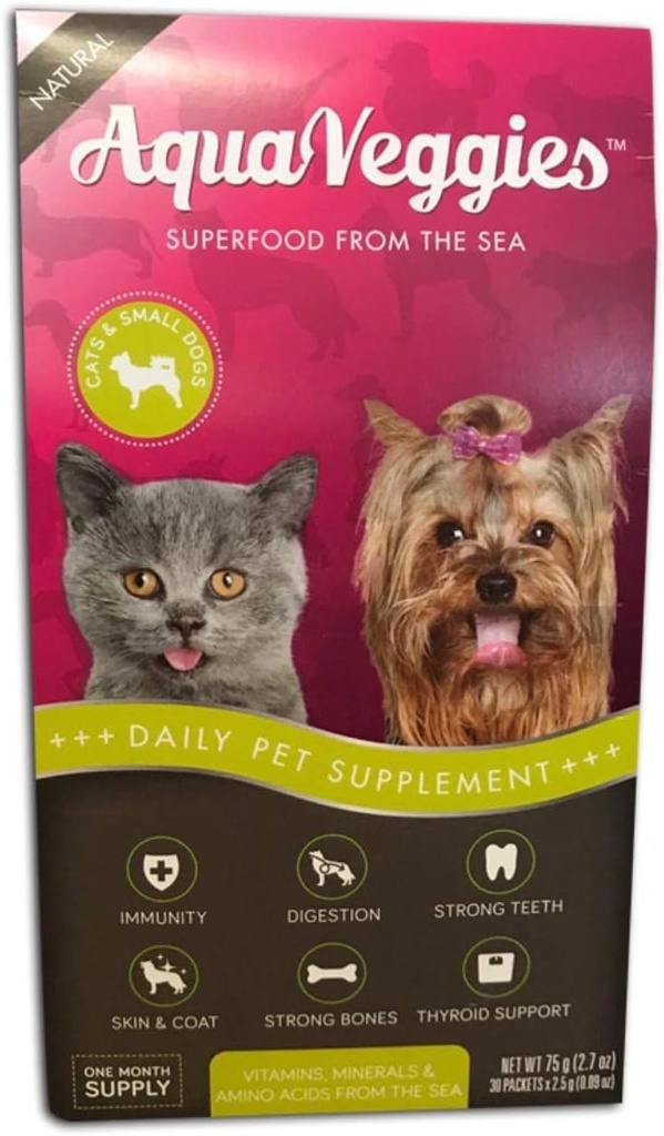 Superfood von The Sea for Pets, 75g Small Dog/Cat 30 x 2,5 g Daily Superfood Packs (Monat Supply) Muti-Vitamin/Digestion/Skin&Coat/Immunity/Energy SUPERFOOD Nutrition!