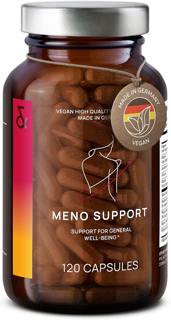 CLAV Meno Balance - Menopause Unterstützung - mit Wild Yam Root, Red Clover, Sibirische Rhubarb - Hot Flash Relief, Mood Swings & Muti-Symptom Support -120 Kapseln