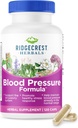 RidgeCrest Herbals Formule de la pression artérielle, 12 herbes, Poria Champignon, Gastrodia, Gardenia, pour le coeur, vasculaire, santé de la circulation (120 comte)