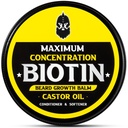 Bartbalsam, maximale Konzentration BIOTIN, mit Rizinusöl und Argan & Jojoba Öle, fördert Bartwachstum, Stile, Stärken & Weichen Barte & Schnurrbart, 2 Unze,Sandalwood