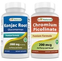 Best Naturals Konjac Glucomannan Root 2000 mg & Chrom Picolinate 200 mcg