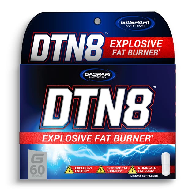 Gaspari Nutrition DTN8: Explosive Fat Burner, Natural Energy and Mental Focus, Adrenal and Stress Support (60 Kapseln)