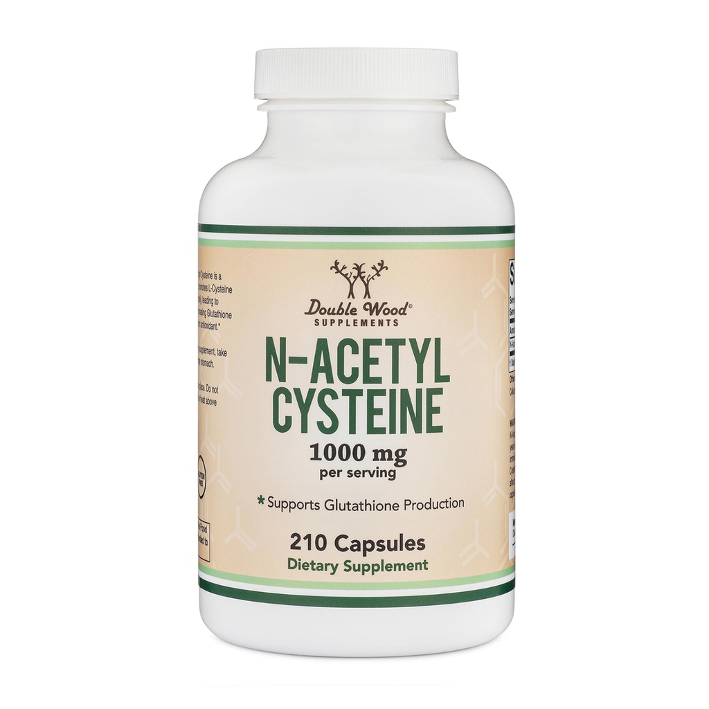 NAC-Ergänzung N-Acetyl Cystein (1.000mg pro Servierung 500mg pro Cap, 210 Kapseln) (Third Party Tested) mit Odor Masking Technology, um Glutathione Levels von Double Wood zu steigern