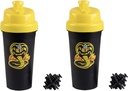Karate Kid Cobra Kai 25oz Protein Shaker Flaschen für Pulvermischungen - Pack von 2 - Leakproof Lid Schraube auf Lids - Werke für Glatteien, Energy Drinks, Workout Blends, Shakes - offiziell lizenziert