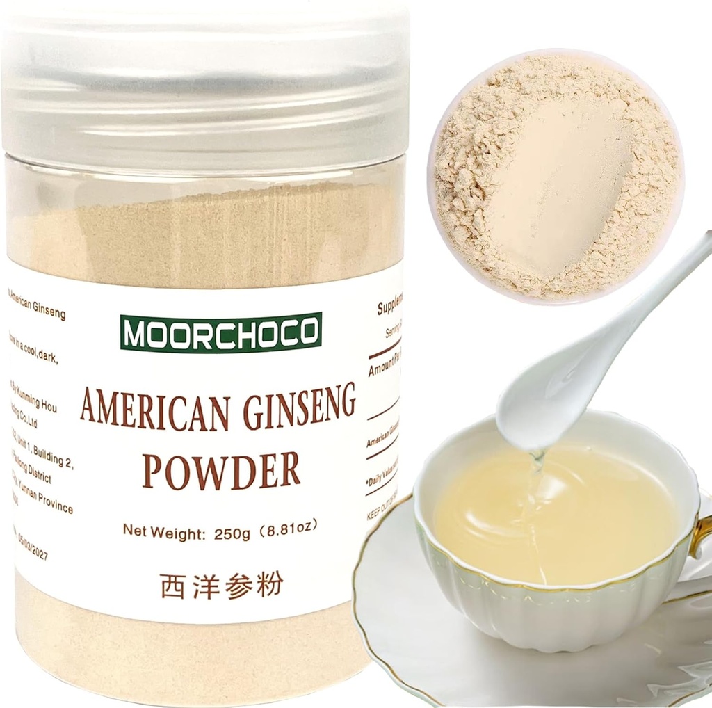 Ginseng Powder Wisconsin Ginseng Root Powder - Non-GMO, Gluten Free Powder - Verwenden Sie American Ginseng Herbal Supplement für Smoothies, Backen, Tee