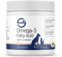 Stratford Pharmaceuticals EZ Chew Omega 3 Fettsäure Soft Chew Max Strength - Dog Omega 3 Supplement - Soft Chew Treats mit Fischöl für Hunde - Kleine und mittlere Hunde - 60 Soft Chews