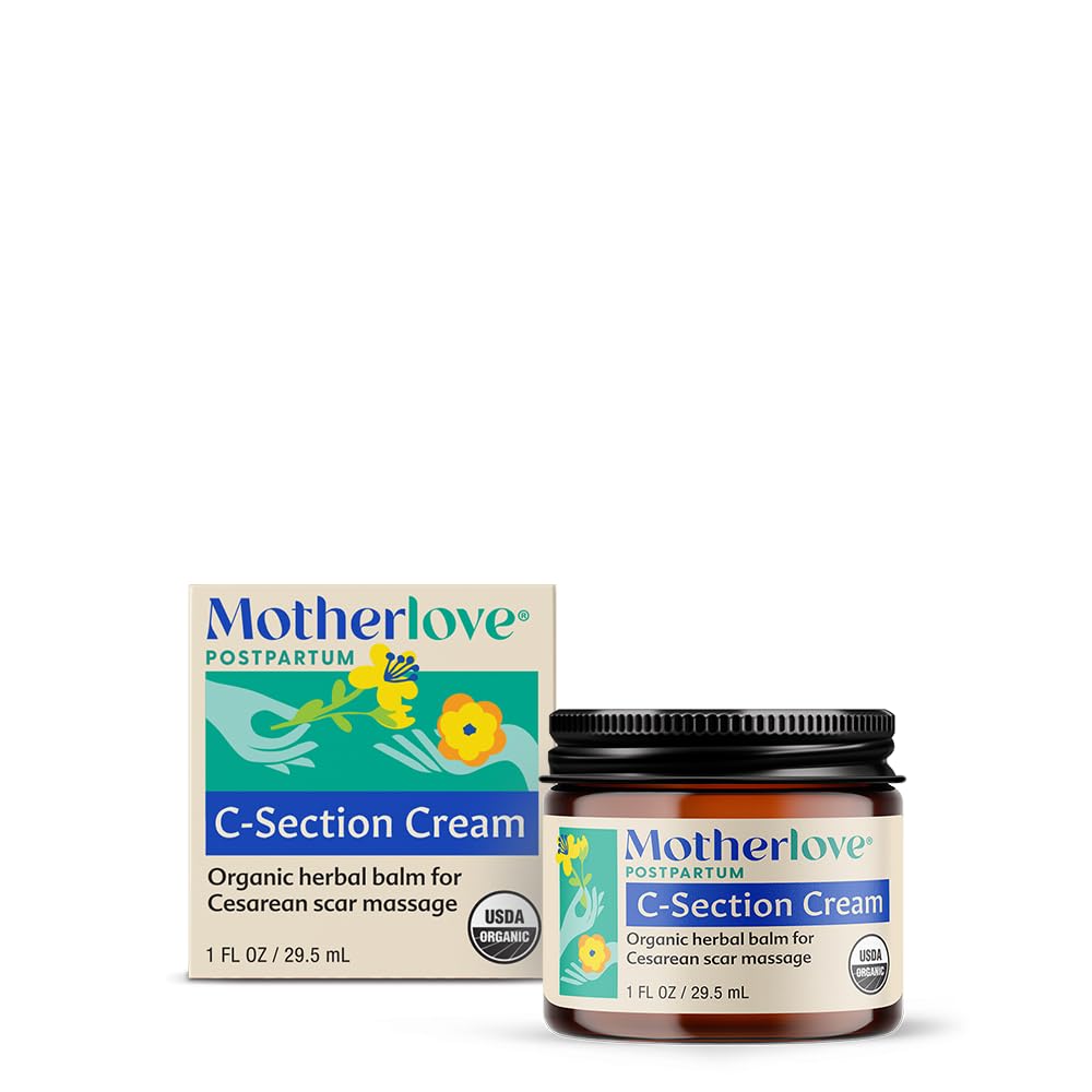 Motherlove C-Section Cream (1oz) Organic Herbal Nourishing Scar Cream – Beruhigt Unglück Während Minimierung Aussehen & Reducing Scar Tissue Build-up – Non-GMO, Cruelty-Free