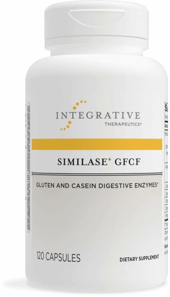 Integrative Therapie Similase GFCF - Verdauungsenzym-Ergänzung für Erwachsene - Unterstützt Casein & Gluten Digestion* - Gas & Bloating Support* - Dairy-Free & Vegan - 120 Count (60 Servietten)