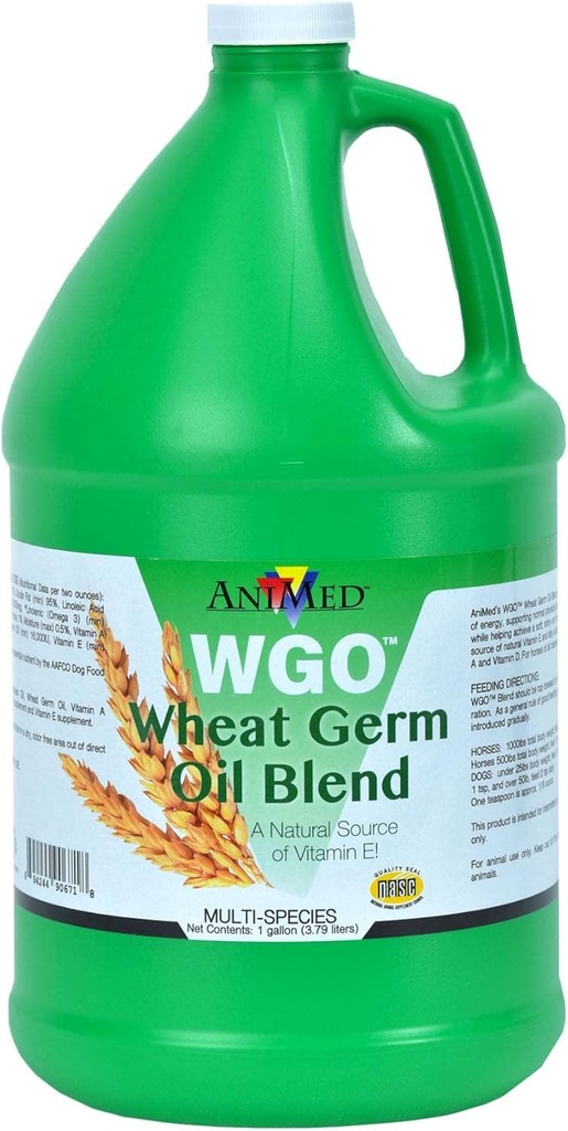 AniMed WGO Weizen Germ Ölmischung für Pferde und Hunde (1 Gallonenflasche)...