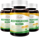 Lovita KSM-66 Ashwagandha | Hochkonzentriert | 5% Withanolide | 95% Schwarz Pfeffer Piperin | Stress Relief & Energie Unterstützung | Vegan, Glutenfrei | 130 Kapseln (Pack von 3)