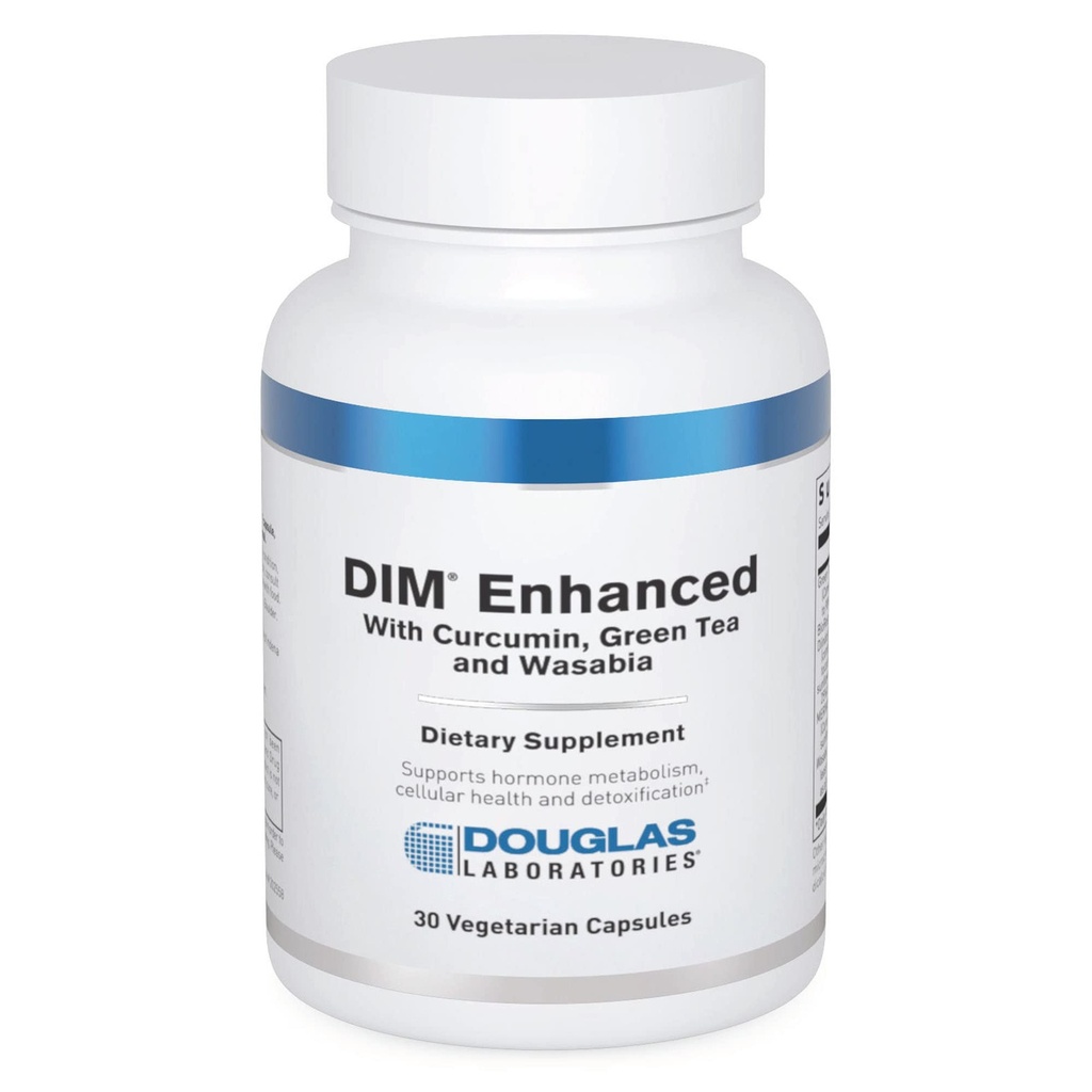 Douglas Laboratories DIM Enhanced - Supporte l'équilibre hormonal, la santé cellulaire et la désintoxication* - avec des antioxydants, extrait de thé vert et wasabia - 30 capsules végétariennes