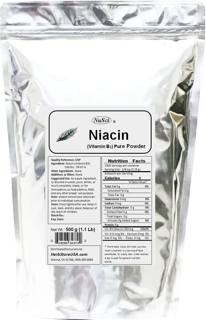 Niacine vitamine B3 poudre pure (500 grammes (1,1 lb))