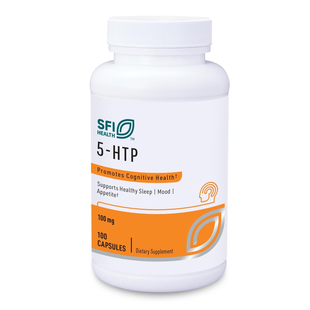 Klaire Labs SFI Health 5-HTP 100 mg - Hypoallergenic 5-HTP from Griffonia Seed Extract - Hydroxytryptophan Serotonin Support Supplement to Promote Mood (100 Capsules)
