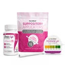 Acide borique NutraBlast Suppositoires vaginaux 600mg (30 Nombre) avec/Applicateurs de suppositoire vaginal jetables (15-Pack) et bandes d'essai du pH féminin 3,0-5,5 (100 test Roll)
