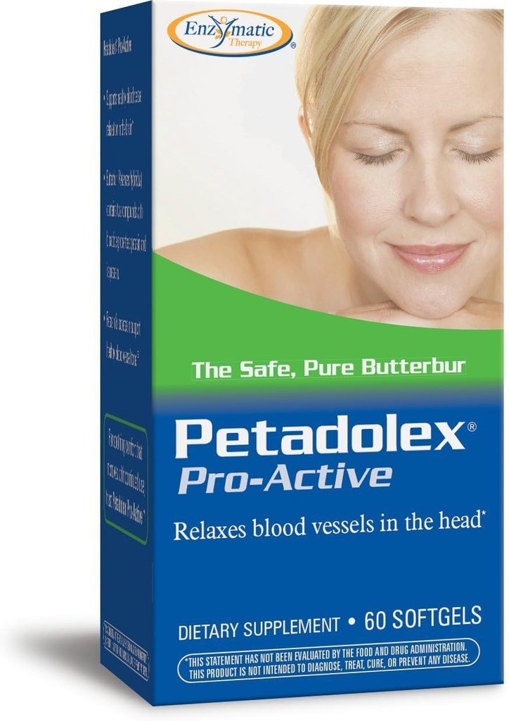 Nature's Way Petadolex Pro-Active, Blutgefäß Gesundheit und Entspannung im Gehirn mit patentierter Butterbur*, 60 Softgels