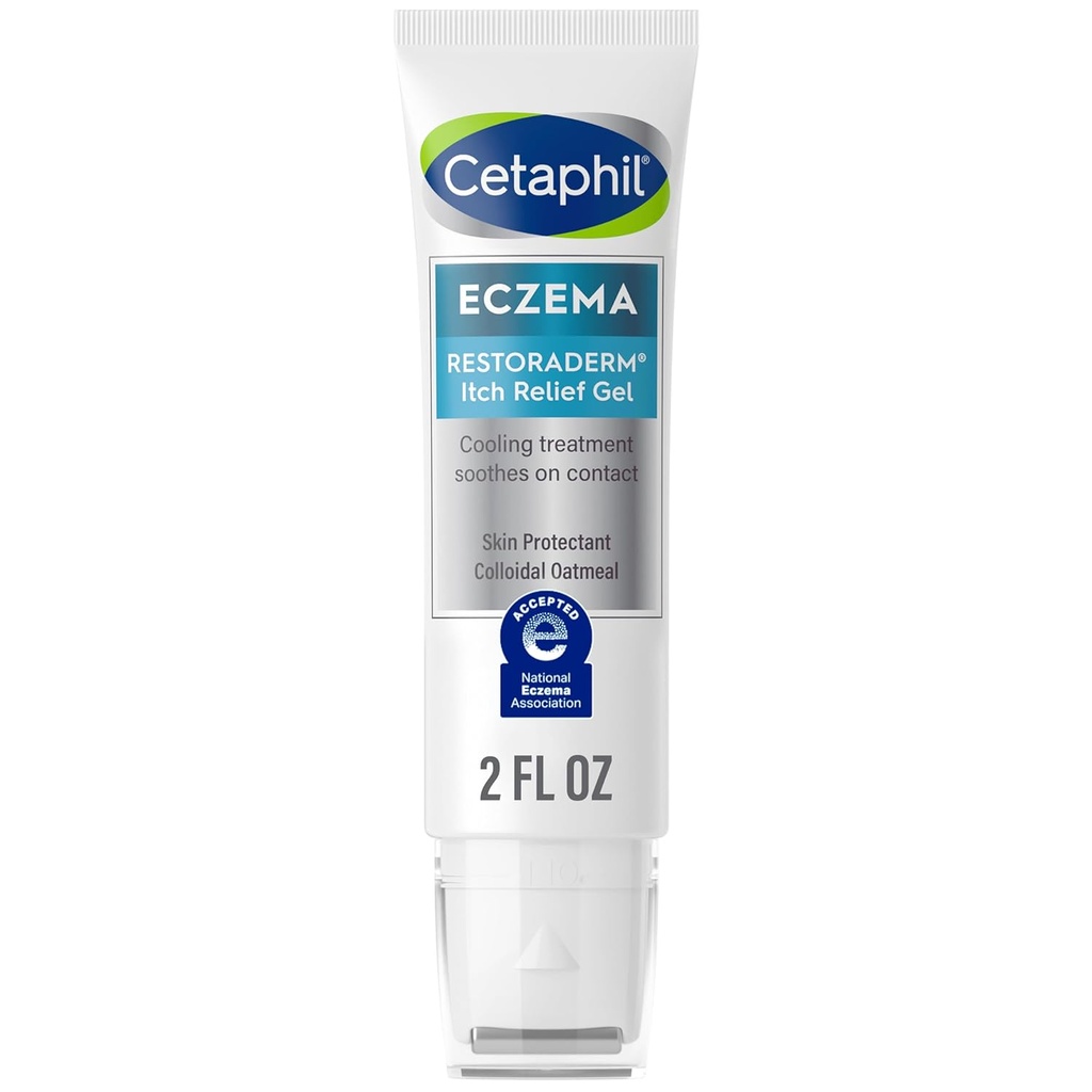 CETAPHIL ECZEMA RESTORADERM Itch Relief Gel, Für Eczema Prone Skin, 2 fl oz, Instant Soothes, 12 Hour Itch Relief, 0.5% Skin Protectant Colloidal Oatmeal, Steroid Free