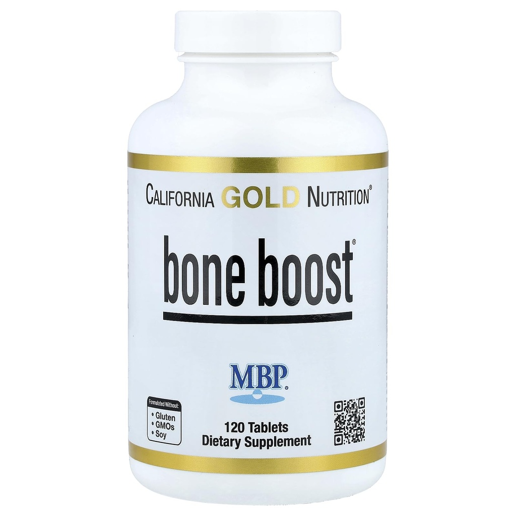 California Gold Nutrition Bone Boost Supplement, Unterstützung für Knochen Gesundheit, Nährstoffmischung mit Calcium und Vitamin D, Vegetarisch Freundlich, Glutenfrei, Non-GMO, 120 Tabletten