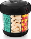 Extra große Ergänzung Organizer mit XL 7 Komponenten, TPU Soft Lid einfach zu laden und Pill Dispenser zu verwenden, 1 Monat Jumbo Vitamin Halter Medizin Organizer Speicher