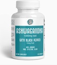 ASHWAGANDHA 1300 mg Bio-Root mit schwarzem Pfeffer. Natürliche Stress- und Moodunterstützung Ergänzung 120 Kapseln