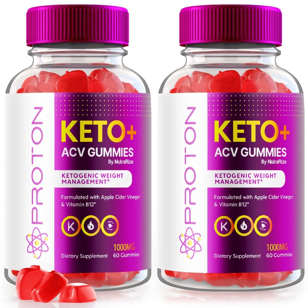 NutraRize (Pack of 2 Proton Keto+ ACV Gummies Advanced Weight Health 1000 MG, Supplément de force maximale, Proton Keto Gummy, Gomitas Reviews (120 Gummies)