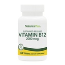 Natures Plus Vitamin B12 (Methylcobalamin), Sustained Release - 2000 mcg, 60 vegetarische Tabletten - High Potency Red Blood Cell Support - Natural Energy Booster - Glutenfrei - 60 Servietten