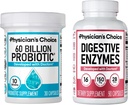 CHOIX du physicien - Trousse de santé optimale Gut : 60 milliards de probiotiques + Enzyme digestif 90ct pour le confort digestif et le soutien immunitaire