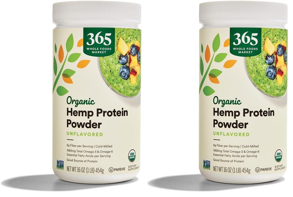 365 von Whole Foods Market, Protein Powder Hemp Organic, 16 Unze (Pack von 2)