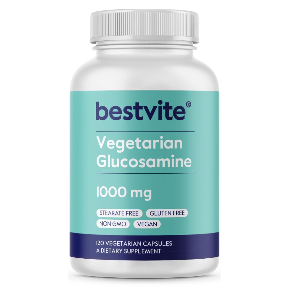 BESTVITE Vegetarische Glucosamine 1000mg (120 vegetarische Kapseln) - No Stearates - No Fillers