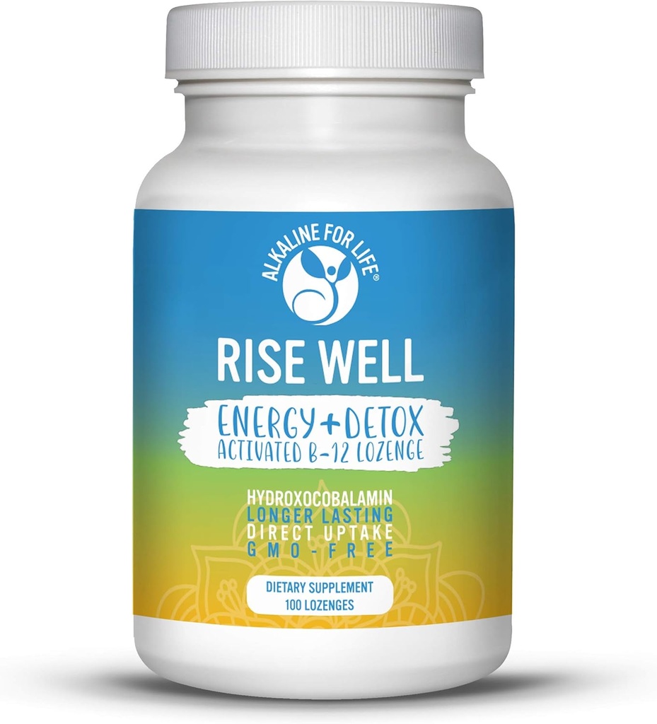 Rise Well Vitamin B12 - Vegan B12 - B12 Vitamine und Energieergänzungsmittel - Fast Acting B12 Sublingual 2000 mcg von B 12 Vitamin in länger anhaltender Form als Methylcobalamin B12