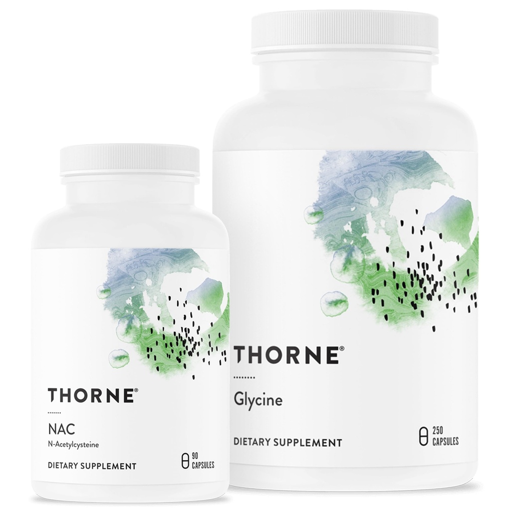 THORNE - Detox Duo - Ensemble de soutien du foie, du rein et de l'immuno - NAC & Glycine - 30 à 125 portions