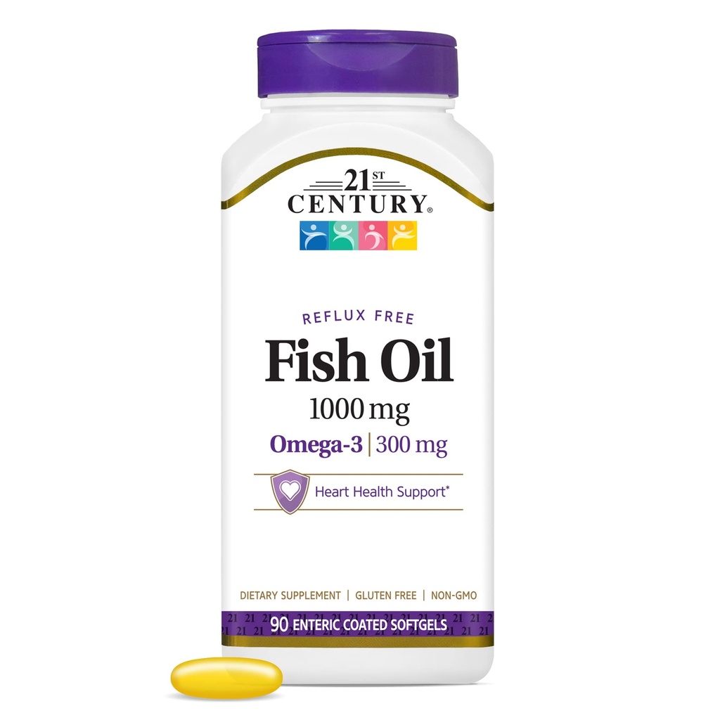 Fischöl 1000 mg 90 Enteric Coated Softgels, 21. Jahrhundert