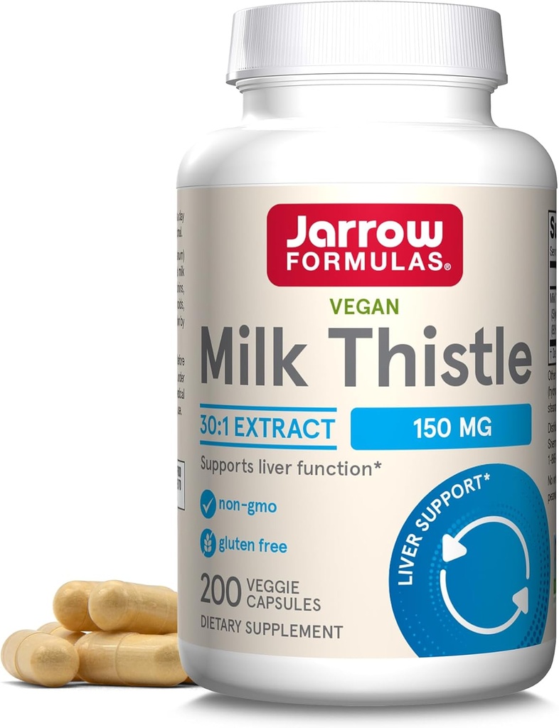 Jarrow Formulas Milk Thistle 150 mg - 200 Veggie Kapseln - Antioxidans Unterstützung Immunantwort, Leberfunktion & Glutathion - Bis zu 200 Portionen