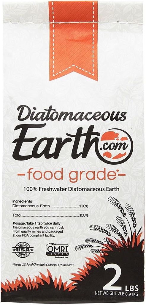 DiatomaceousEarth 2 Lbs Food Grade - 100% Bio All Natural Diamateous Powder - Diametaceous for Humans is Safe Around Children - Includes Free Scoop