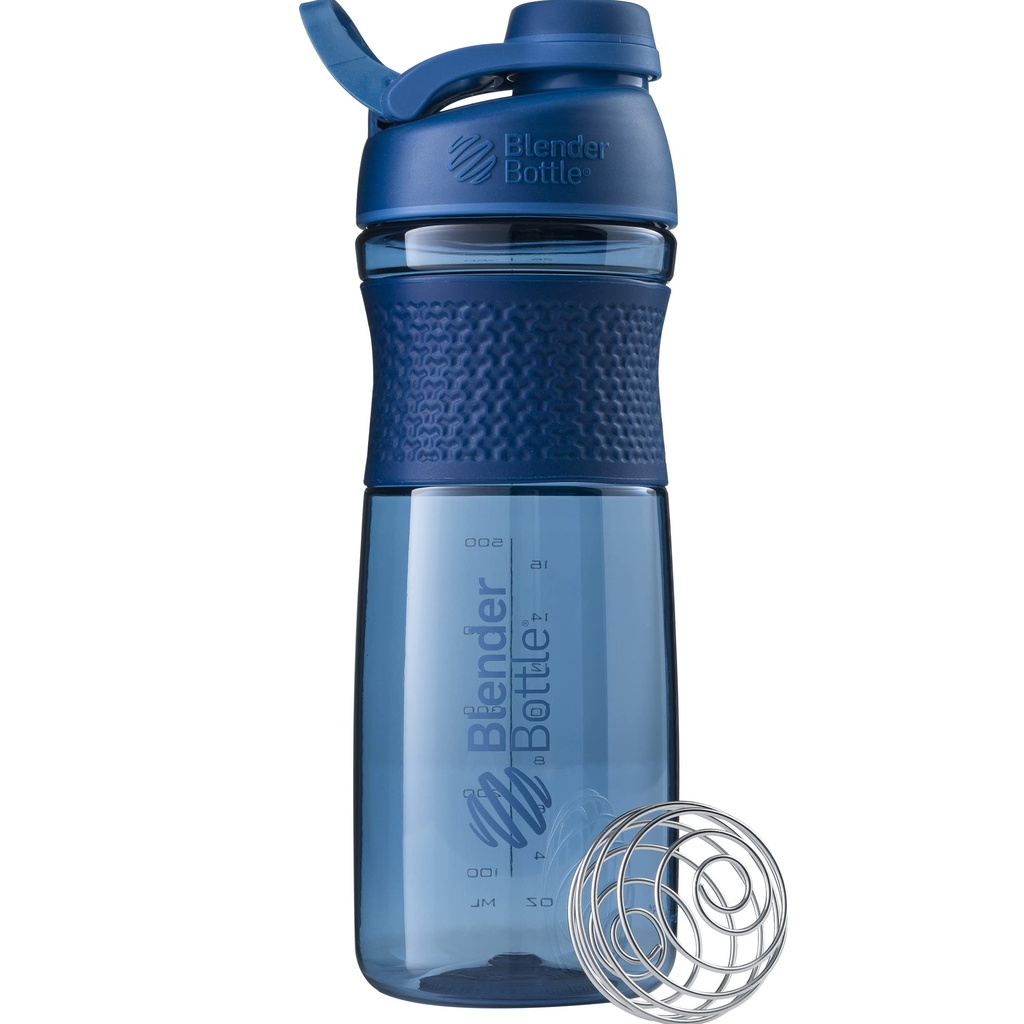 BlenderBottle SportMixer Shaker Bouteille parfaite pour les shakes protéiques et préentraînement, 28-Ounce, Navy