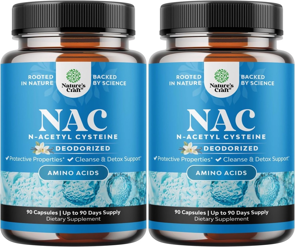 NAC Supplement N-Acetyl Cystein 600mg - Vegan hohe Absorption NAC 600 mg Kapseln - Glutathione Precursor für Leberreiniger Detox & Repair Plus Lung Gesundheit und Immunität Unterstützung (180 Portionen)