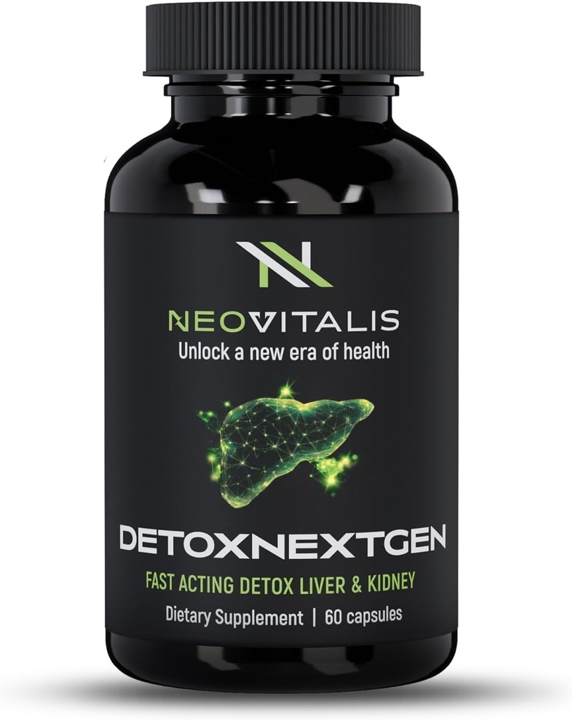 DetoxNextGen Advanced Fast-Acting Detox Liver & Kidney Support Supplement mit Milch Thistle & Dandelion Root - Fördert natürliche Reinigung & Toxin Removal Nahrungsergänzungsmittel | 60 Kapseln